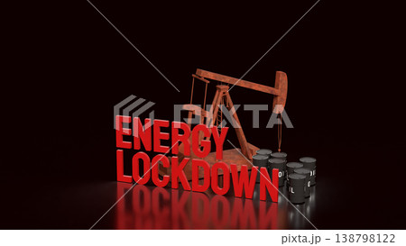 Global Energy Lockdown Crisis Concept with Oil Industry Decline 3d render. Global Energy Lockdown Crisis Concept with Oil Industry Decline 3d render. 138798122
