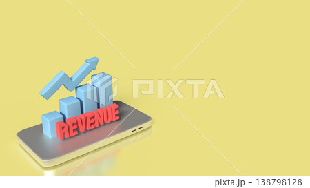Business Revenue Growth Concept With Rising Chart And Digital Platform 3d render. 138798128