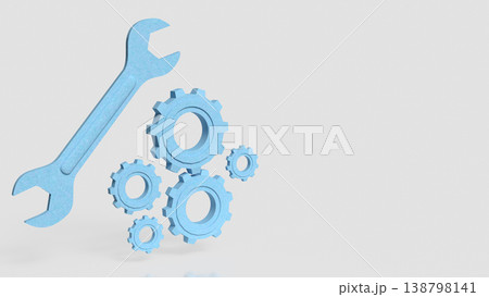 Technical Maintenance Tools Gear System Repair Concept 3d render. 138798141