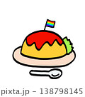 旗がついているおいしそうなオムライス 138798145