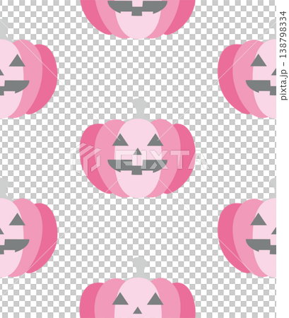 Halloween pumpkin seamless pattern, pink, jack-o'-lantern background wallpaper. 138798334