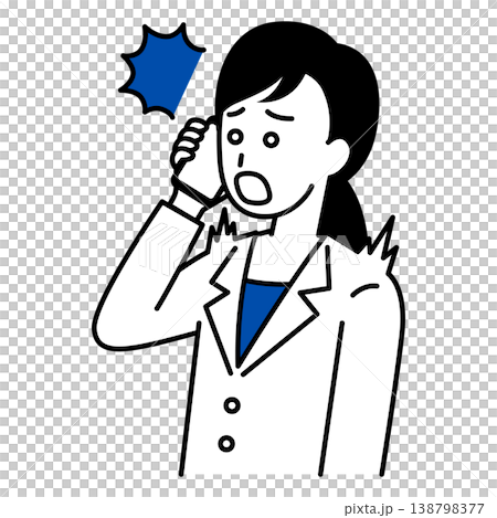 Female doctor surprised by smartphone conversation Female doctor surprised by smartphone conversation 138798377