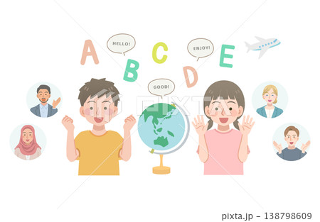 英会話を学ぶ子供のイメージイラスト 138798609
