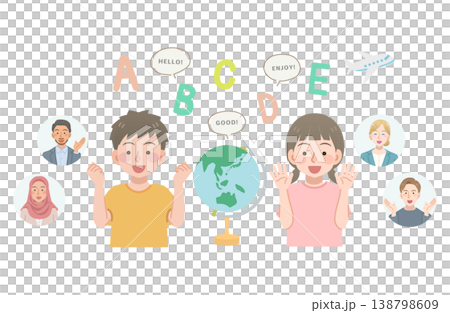 英会話を学ぶ子供のイメージイラスト 138798609