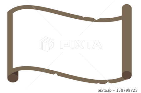 : 古い巻物フレームイラスト アンティーク風パーチメント背景素材 138798725
