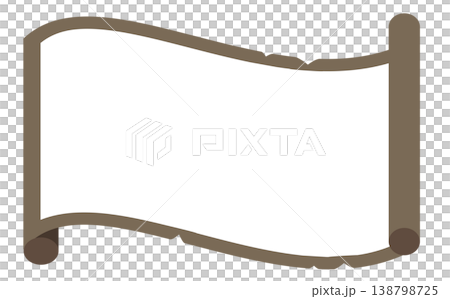 : 古い巻物フレームイラスト アンティーク風パーチメント背景素材 138798725