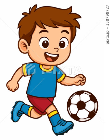 Illustration of a child playing football 138798727