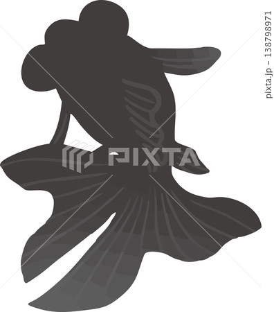 上から見た金魚のイラスト ベクター｜観賞魚・池デザインに使える和風素材 138798971