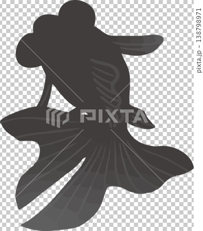 上から見た金魚のイラスト ベクター｜観賞魚・池デザインに使える和風素材 138798971