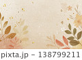 自然な花と葉っぱの背景 138799211