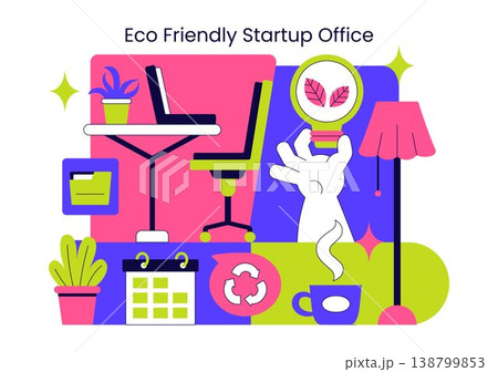 Eco Friendly Startup Office Illustration With Green Workspace Plants, Sustainable Business Interior, and Modern Creative Work Environment Design Eco Friendly Startup Office Illustration With Green Workspace Plants, Sustainable Business Interior, and Modern Creative Work Environment Design 138799853
