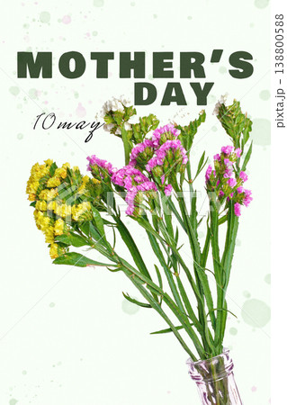 Celebration of Mother's Day on May 10 with a bouquet of flowers in a vase 138800588
