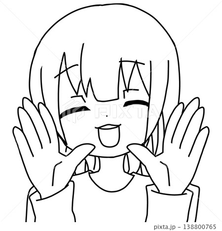 呼び掛けてる人　微笑み色なしバージョン 138800765