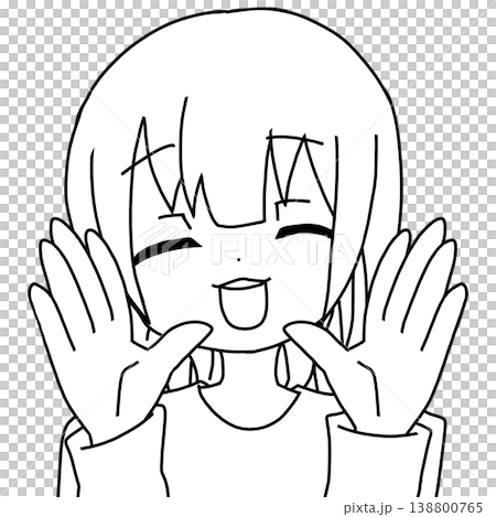 呼び掛けてる人　微笑み色なしバージョン 138800765