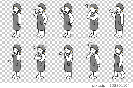 Isometric illustrations: Supermarket clerks in various poses 138801104