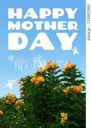 Happy Mother Day celebration on May 10 with flowers in a clear sky 138801803