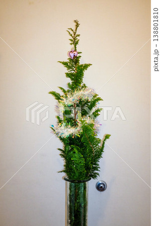 花瓶に飾られたスリムな人工クリスマスツリー 花瓶に飾られたスリムな人工クリスマスツリー 138801810
