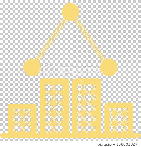 Simple line and bar graph icons, up and down, gingham check pattern. Simple line and bar graph icons, up and down, gingham check pattern. 138801827