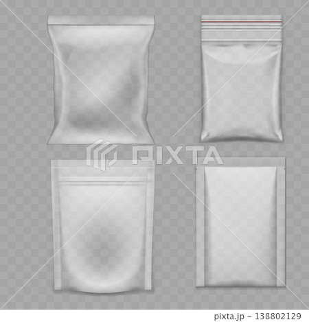 Realistic White Sachet and Wrapper Mockup Set. Vector Blank Stick Pack, Flow Pouch, and Candy Bar Packaging Templates. Realistic White Sachet and Wrapper Mockup Set. Vector Blank Stick Pack, Flow Pouch, and Candy Bar Packaging Templates. 138802129