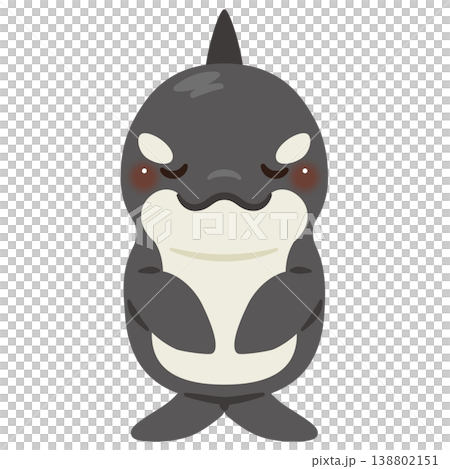 Character illustration of a bowing orca Character illustration of a bowing orca 138802151