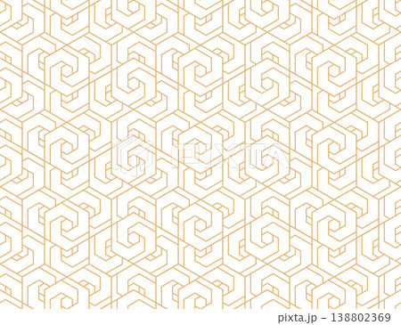 The geometric pattern with lines. Seamless vector background. White and golden texture. Graphic modern pattern. Simple lattice graphic design 138802369