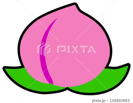 可愛い桃のイラスト・挿絵マーク 138802663