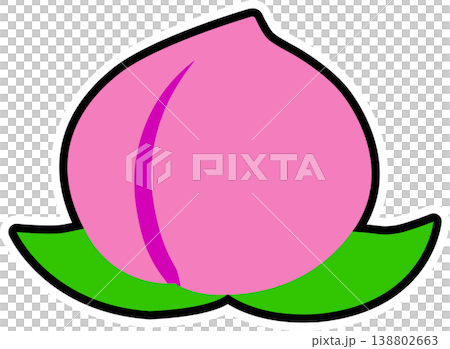 可愛い桃のイラスト・挿絵マーク 138802663