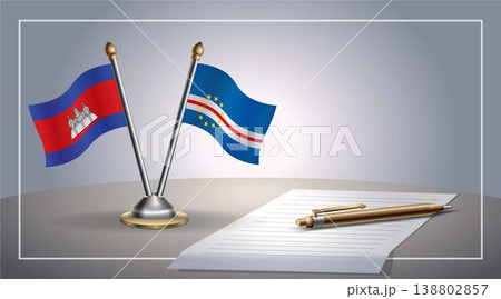 Small national flag of Colombia and Cape Verde flag Relation, Template Vector Illustration Small national flag of Colombia and Cape Verde flag Relation, Template Vector Illustration 138802857