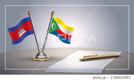 Small national flag of Colombia and Comoros flag Relation, Template Vector Illustration 138802865