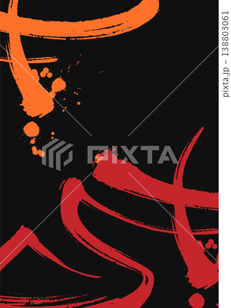 Abstract Yellow and Red Brush Stroke Vector 138803061