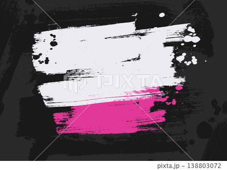 Abstract black white pink brush background 138803072