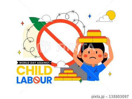 World Day Against Child Labour Vector Illustration Featuring Child Protection Awareness, Stop Exploitation Symbol and Social Justice Campaign Design World Day Against Child Labour Vector Illustration Featuring Child Protection Awareness, Stop Exploitation Symbol and Social Justice Campaign Design 138803097