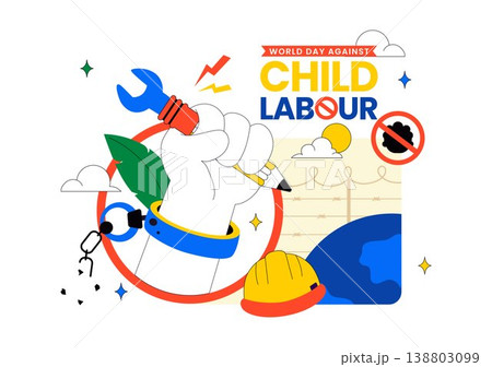 World Day Against Child Labour Vector Illustration Featuring Child Protection Awareness, Stop Exploitation Symbol and Social Justice Campaign Design World Day Against Child Labour Vector Illustration Featuring Child Protection Awareness, Stop Exploitation Symbol and Social Justice Campaign Design 138803099