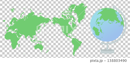 世界地図と地球儀のイラスト　挿絵　背景イラスト 138803490