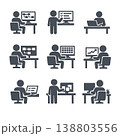 ビジネス業務・タスク管理の人物ピクトグラム9個セット 背景透過 138803556