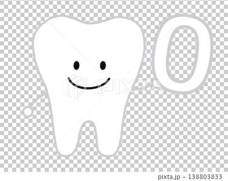 A smiling tooth character with the number zero in it. A smiling tooth character with the number zero in it. 138803833