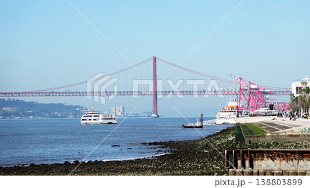 Sightseeing Boat on the Tagus River from Commerce Square, Lisbon 138803899