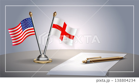 Small national flag of Colombia and England flag Relation, Template Vector Illustration 138804234