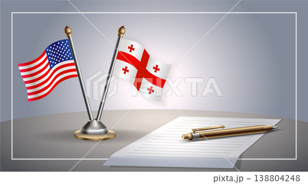 Small national flag of Colombia and Georgia Republic flag Relation, Template Vector Illustration Small national flag of Colombia and Georgia Republic flag Relation, Template Vector Illustration 138804248