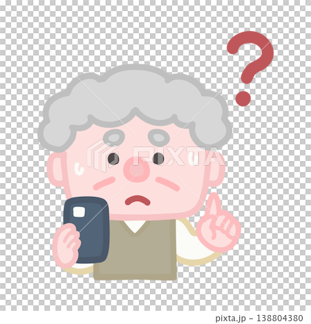 An elderly man who doesn't know how to use a smartphone An elderly man who doesn't know how to use a smartphone 138804380