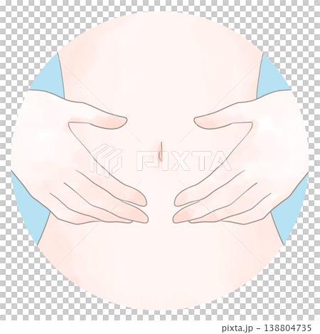 おなかに手をあてるイラスト 138804735