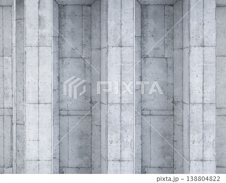 でこぼこの溝を持つ打ち放しコンクリート壁の背景素材 138804822
