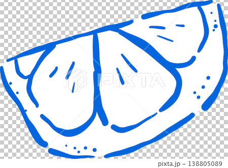 Hand drawn Lemon Outline with stem and leaf Whimsical Doodle 138805089