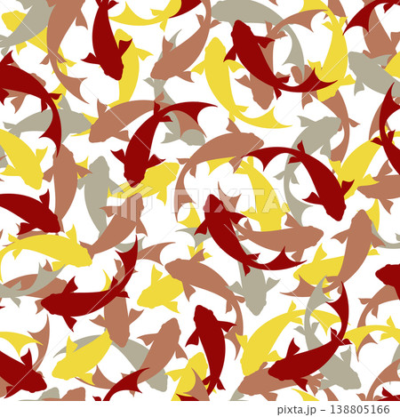 魚で構成した抽象的なシームレスパターン, 魚で構成した抽象的なシームレスパターン, 138805166