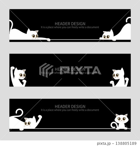 可愛いネコの印象的なWEBのヘッダー, 138805189