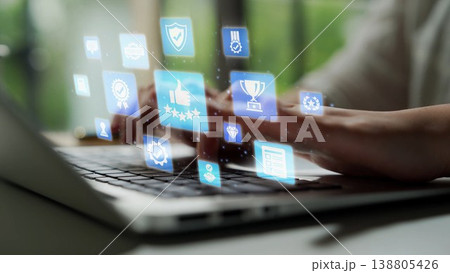 Quality approval and certification icons for business and industry Funnel 138805426