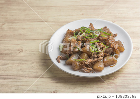 豚肉とコンニャクの焼き肉タレ炒め 138805568