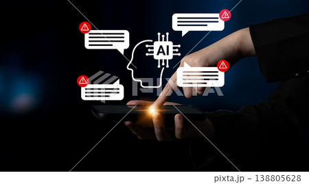 User Engaging with Smartphone Displaying Artificial Intelligence Alerts in Modern Digital Communication Concept Gantry User Engaging with Smartphone Displaying Artificial Intelligence Alerts in Modern Digital Communication Concept Gantry 138805628