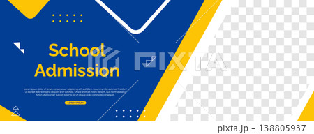 School Admission Announcement Banner Template for Enrollment, Registration and Back-to-School Promotion 138805937