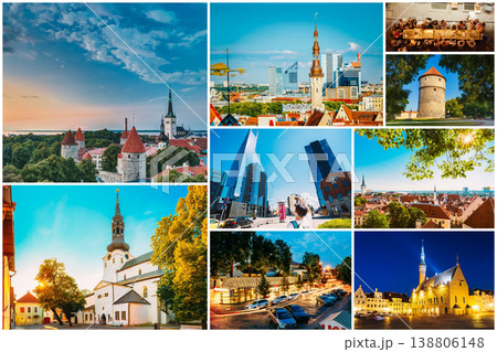 Collage of multiple beautiful views of Tallinn, Estonia Collage of multiple beautiful views of Tallinn, Estonia 138806148